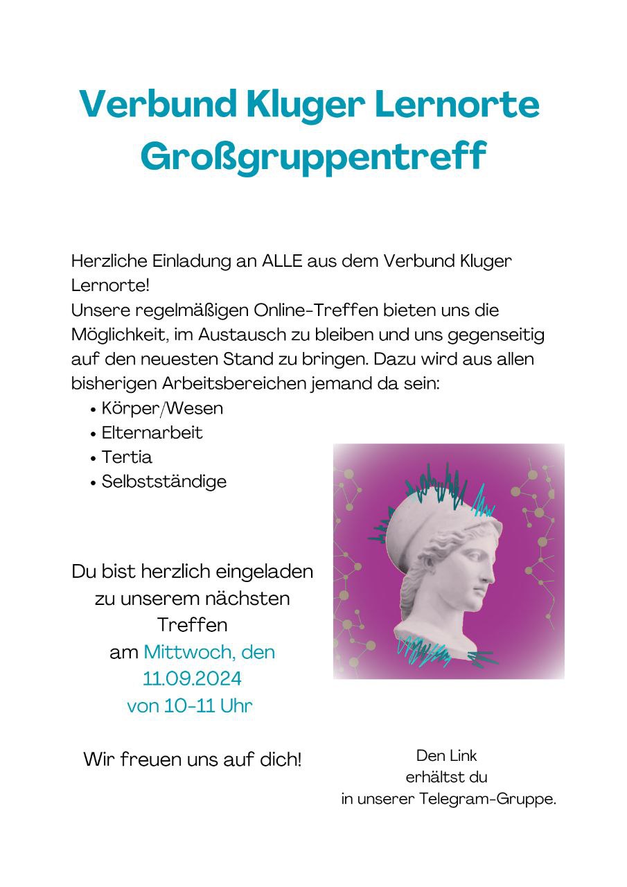 Gruppentreffen mit allen aus dem Verbund kluger Lernorte